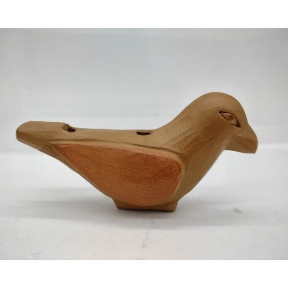 Red Clay Bird Whistle American Folk Art Pottery Decorative Handmade Artisan - Picture 4 of 8